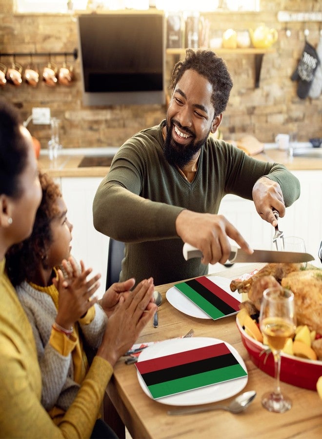 وولاين مجموعة مناديل ورقية للضيوف من والين، 80 قطعة، بتصميم مخطط بالأحمر والأسود والأخضر، مناسبة للاحتفال بيوم التحرير (جونتينث)، مناشف يد للضيوف للاستخدام مرة واحدة، مستوحاة من التراث الأفريقي، مناديل حمام للمناسبات والأعياد، احتفالاً بشهر الحرية الأفريقية، وشهر التاريخ الأسود، واحتفالات كوانزا. - Image 5